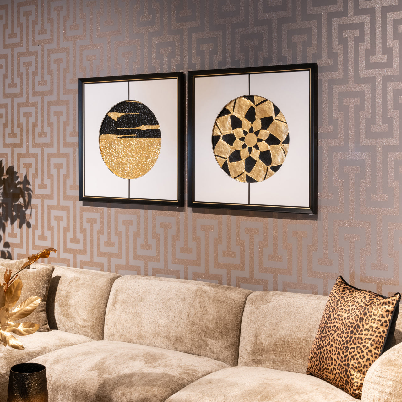 Wandkunst Moon black/gold