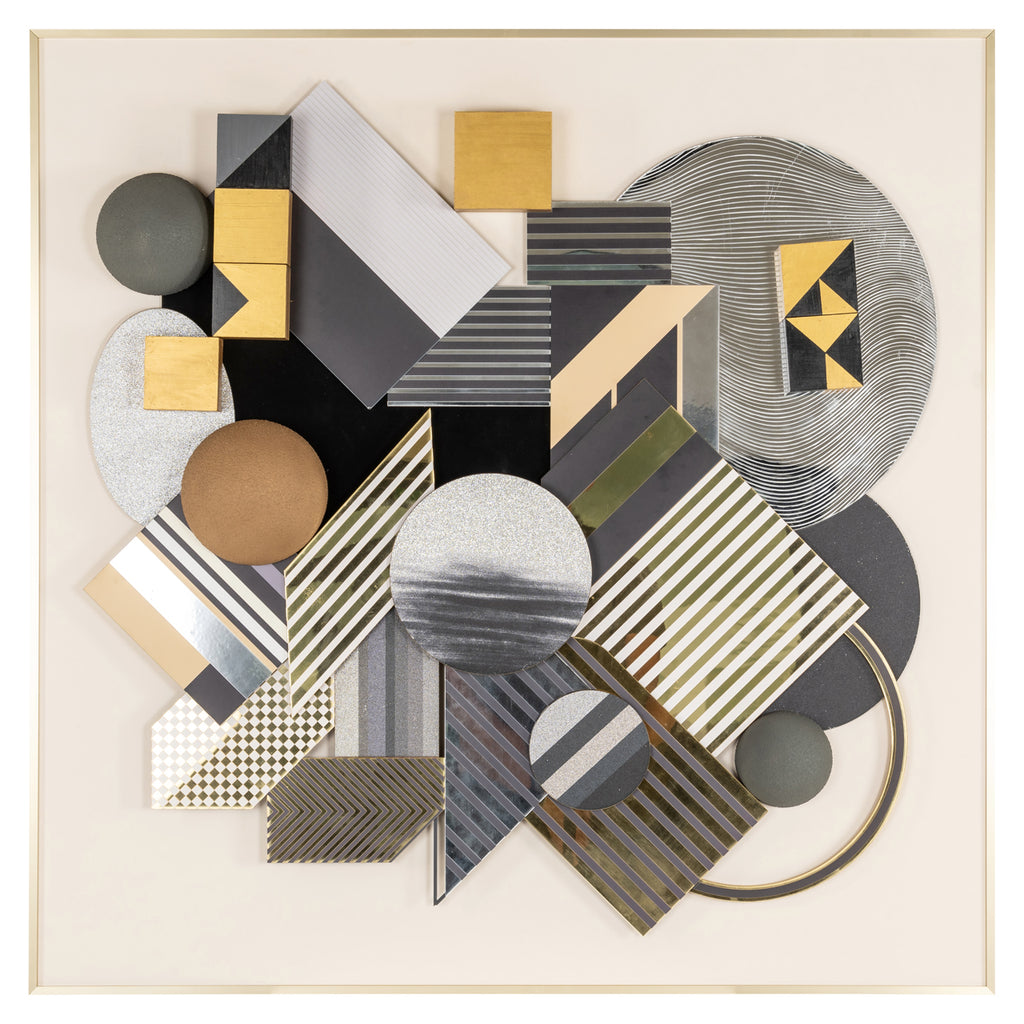 Wandkunst 3D Block black/gold