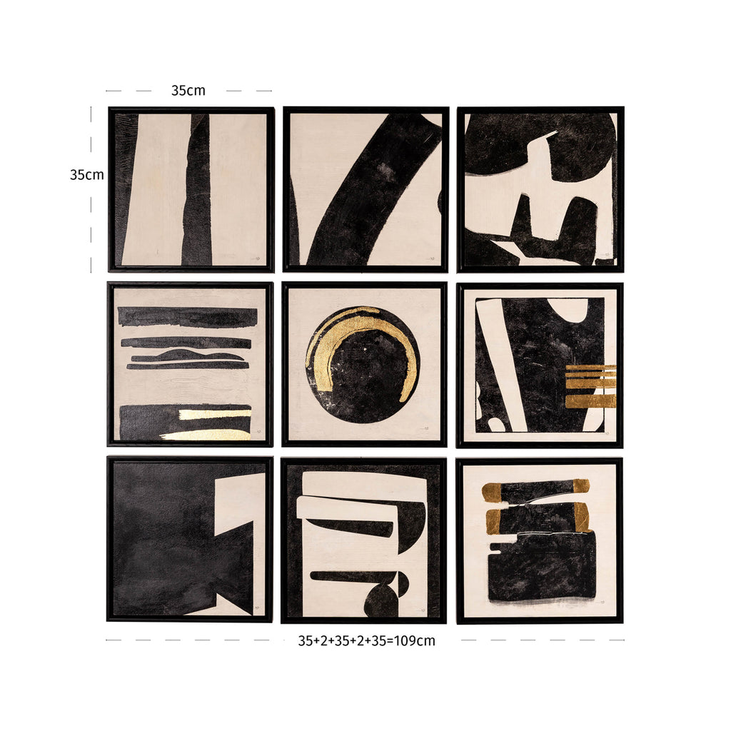 Wandkunst Gabri black/white (Set of 9)