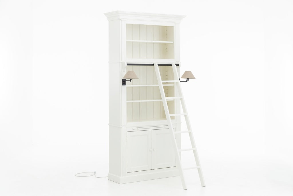 BALMORE, Bücherregal, weiss, 1 teilig, mit Leiter